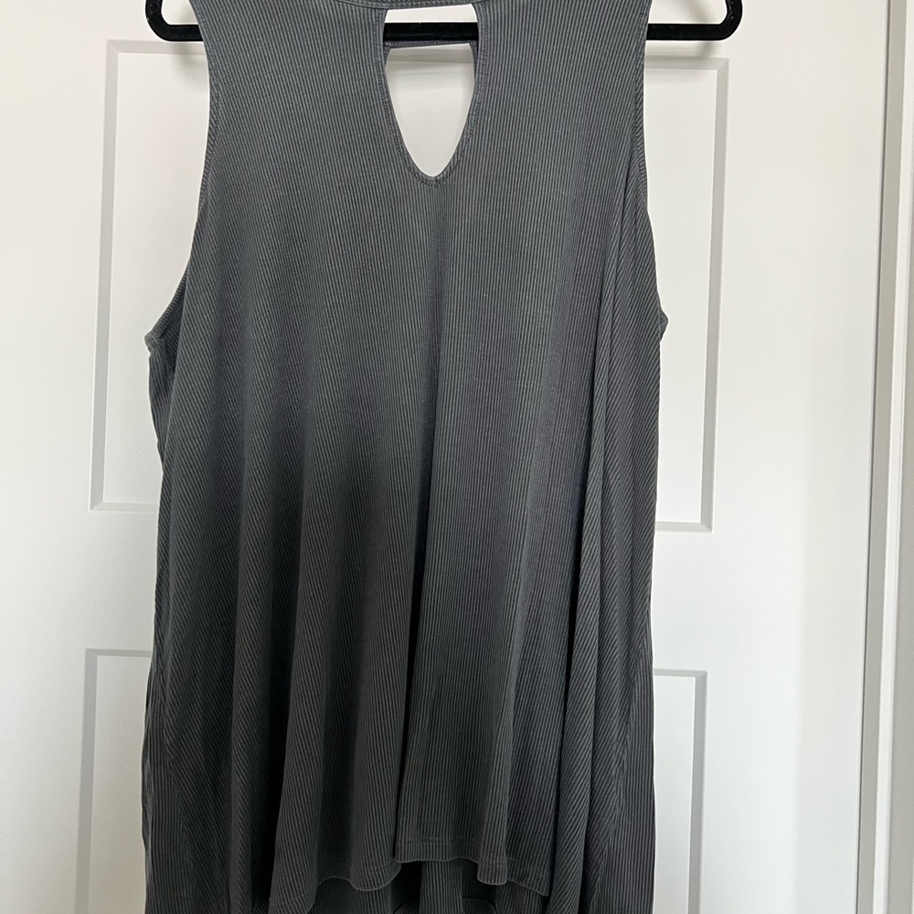 Torrid Gray Cut Out Relaxed Tank Top